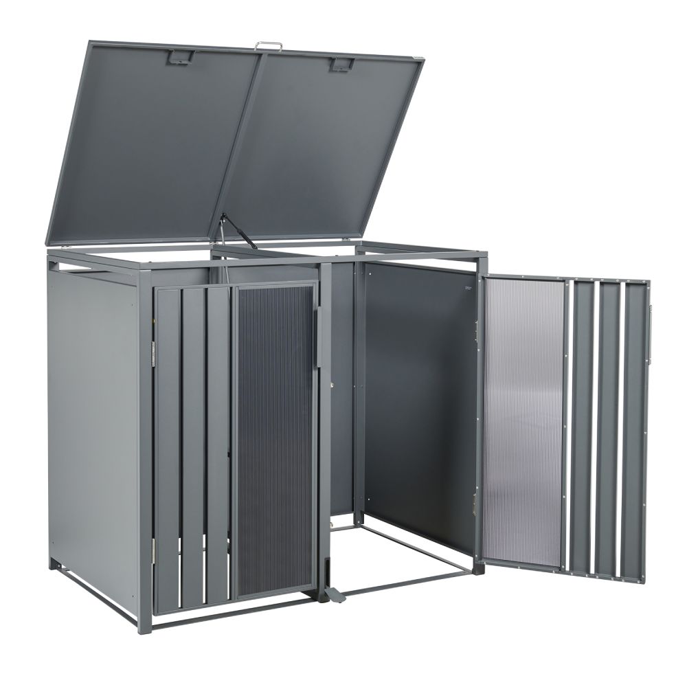 Stormà Wheelie Bin Shed (Double) – Dark Grey Finish