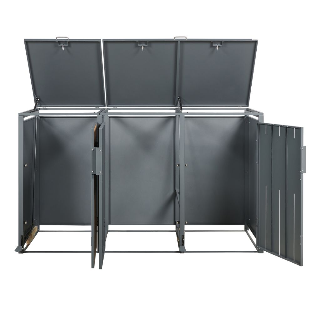Stormà Wheelie Bin Shed (Triple) – Wood Grain Finish