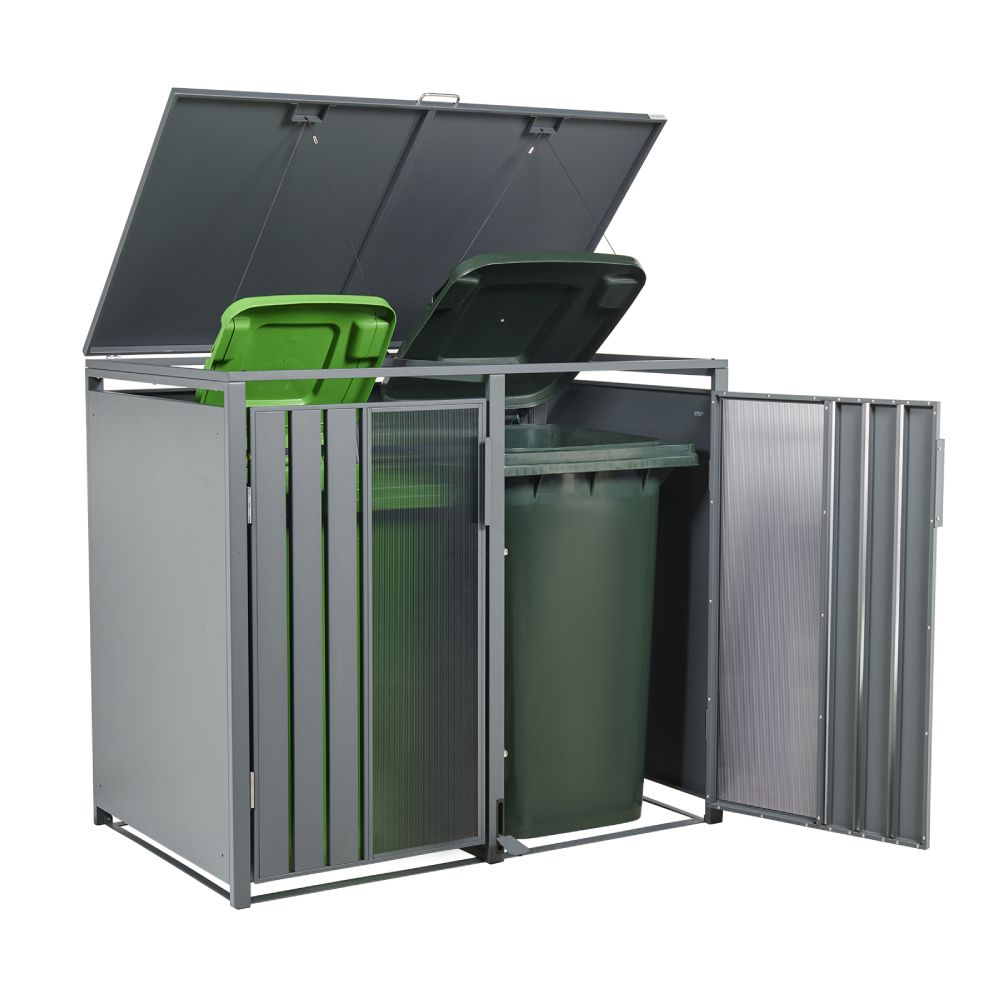 Stormà Wheelie Bin Shed (Double) – Dark Grey Finish
