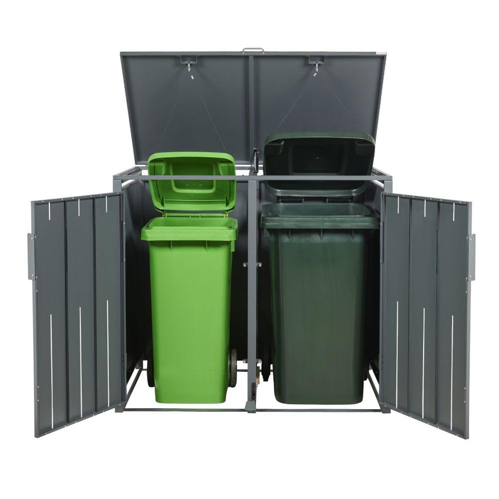 Stormà Wheelie Bin Shed (Double) – Wood Grain Finish