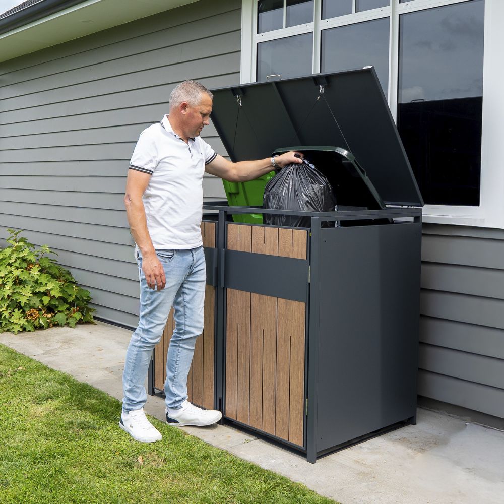 Stormà Wheelie Bin Shed (Double) – Wood Grain Finish