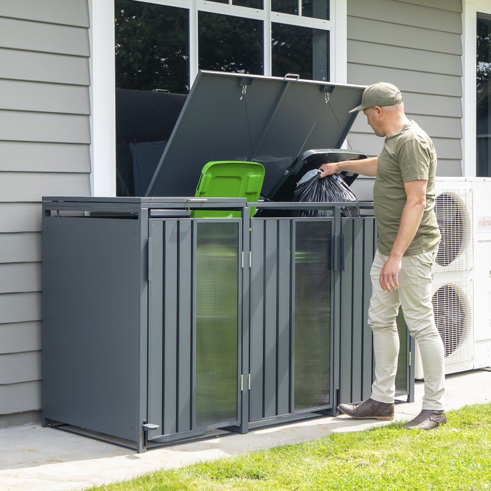 Stormà Wheelie Bin Shed (Triple) – Dark Grey Finish