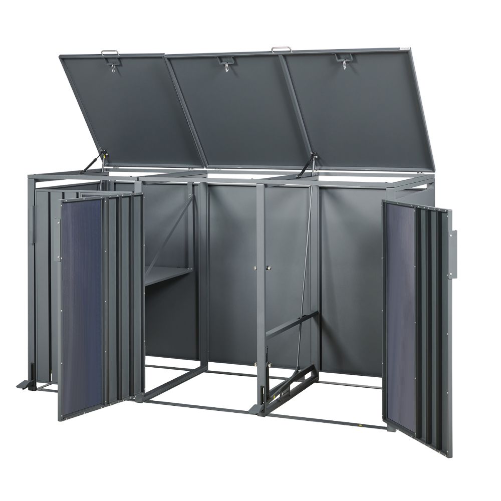 Stormà Wheelie Bin Shed (Triple) – Dark Grey Finish